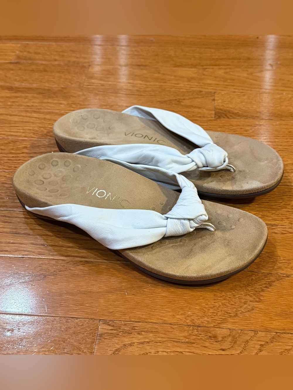 Vionic Women’s 6 Rest Pippa Leather Sandals Knotted Thongs Flip Flops Comfort